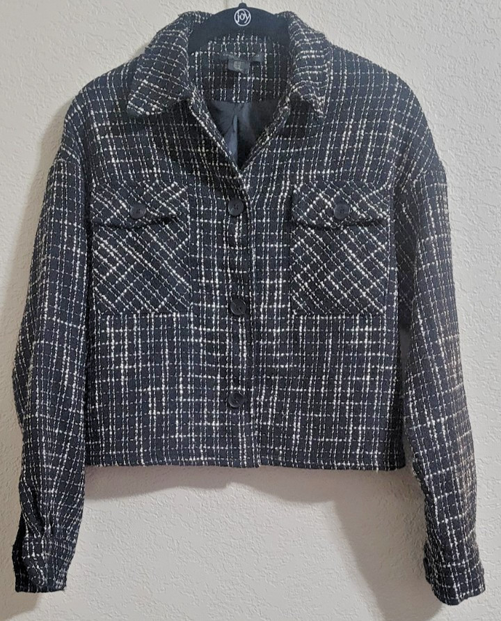 NEW Christian Siriano Suit Jacket Dress Coat Blazer XS Small Black Cropped