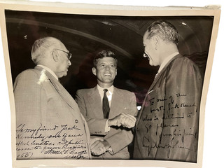 1955 Senate Photo of John F. Kennedy & LBJ Saying JFK "Destined to Go Places"