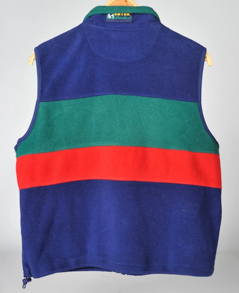 Vintage Eddie Bauer Ebtek Colorblock Full Zip Vest Men's M Made in USA 1990s - Image 2 of 4