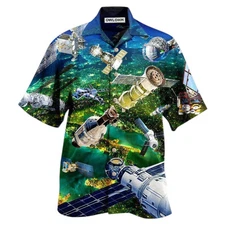 Satellite I Need More Space Awesome Hawaiian Shirt