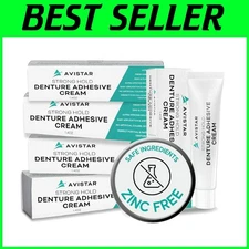 Organic Denture Adhesive Cream, 12-Hour Hold, 5 Pack