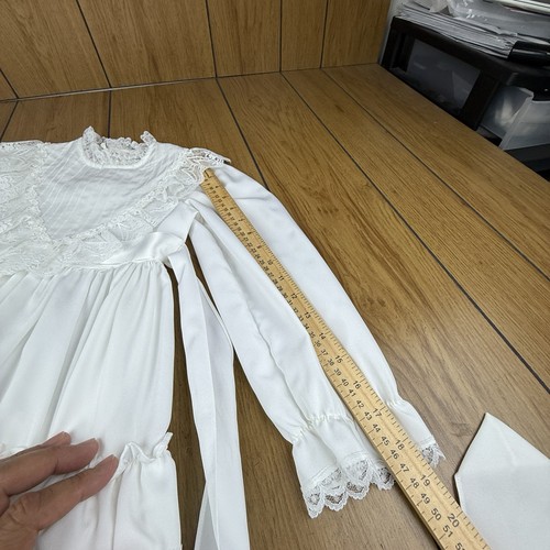 VTG Madonna by Haddad Christening Dress Gown Beautiful Floral Embroidery 6x - 第 9/24 張圖片
