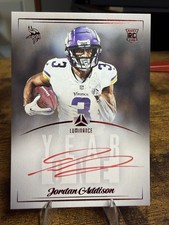2023 Panini Luminance Jordan Addison Rookie Red Ink SP On Card Auto Vikings🔥