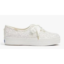 Keds X Kate Spade New York Triple Glitter Sneakers, Size 9.5