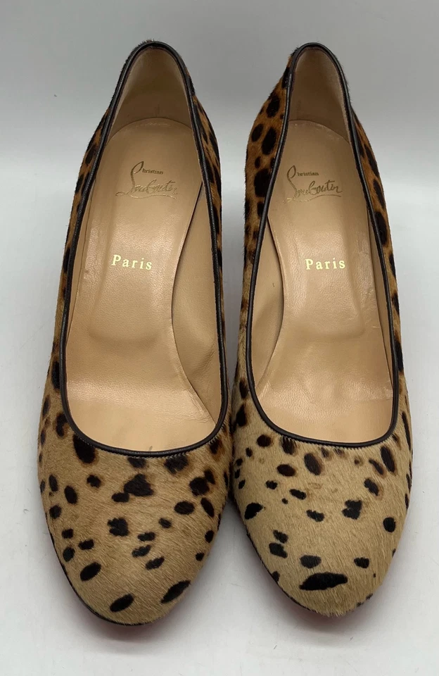 Christian Louboutin RE-SOLED Mistica 60 Pony Guepard Bloque Tacón Bomba talla 41 Foto 2 de 4