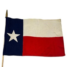 Vintage 1950s–1960s Texas Flag – 12x17” Cotton Parade Flag
