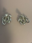 Trifari Design Pat Pend light blue rhinestone clip earrings — photo 9