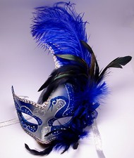 New Venetian Masquerade Costume Ball Prom Dance Party Wedding Silver Blue Mask