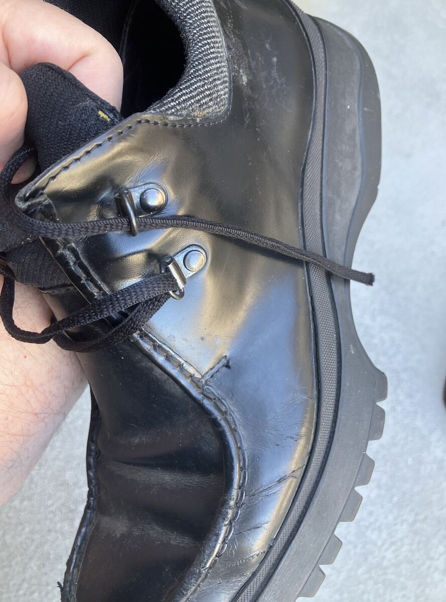 PRADA MEN'S BLACK LEATHER HIKING BOOTS TYROLEAN? BRIXXEN? 10 PRADA MEN'S BLACK LEATHER HIKING BOOTS TYROLEAN? BRIXXEN? 10