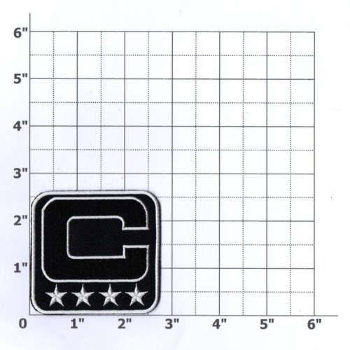 2 X Captain C Black (4 White Star) Iron on Patch Embroidered for Jacket Jean P77 - Picture 3 of 5