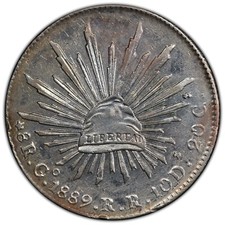 银色1889 年墨西哥第二共和国银币(1867-1905) | eBay