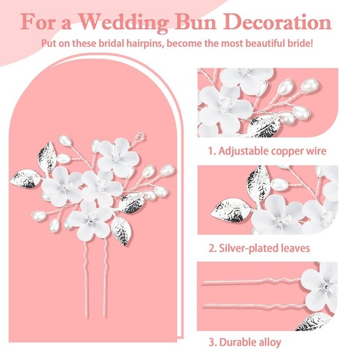 Bridal Hair Accessories, Wedding Hair Accessories For Women-Flower Hair Clip - Picture 13 of 17