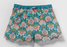 MATILDA JANE Enchanted Garden Lake Marble Easy Waist Printed Shorts Size 8 NWT