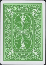 Playing Cards Single Card Wide * USPC BICYCLE 808 * Green RIDER BACK 