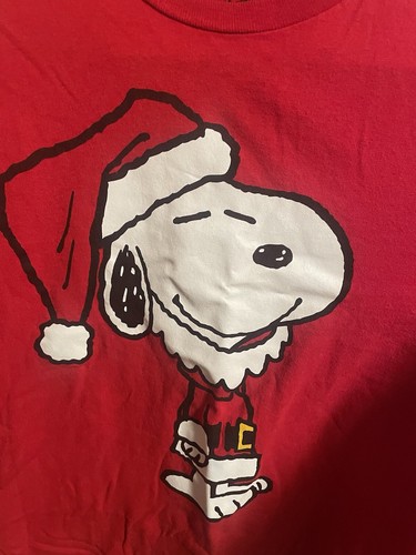Peanuts Snoopy Santa Christmas Holiday T-shirt Adult Large. B4 - Picture 2 of 6