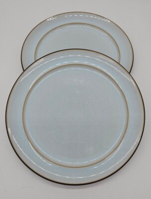 2 X DENBY ENERGY  Plates 9 5/8  Celadon  / White / England - Early 2000s