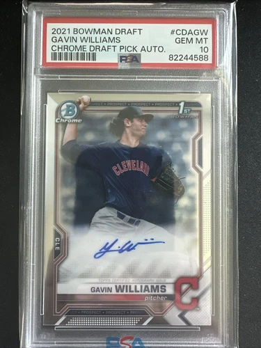 Gavin Williams 2021 Bowman Draft Chrome 1st Rookie Prospect Auto PSA 10 CDA-GW
