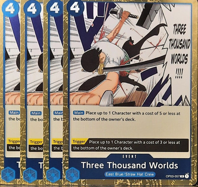 One Piece TCG - 4er Playset - OP03-057 Three Thousand Worlds R/EN/NM