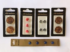 Dill Buttons Tortoise Style Red Hearts Grey Blue Made in USA And Germany