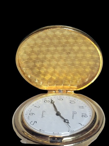 Nice 40mm Parmex Gold Tone Quartz Pocket Watch New Battery Runs Well - Picture 4 of 7
