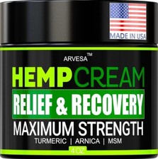 Hemp Cream Maximum Strength - Soothing Relief for Back, Neck, Feet  Nerves, Han