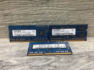 ELPIDA  . 12GB (3x4GB) PC3-12800S RAM MEMORY EBJ41UF8BDU0-GN-F T9-05