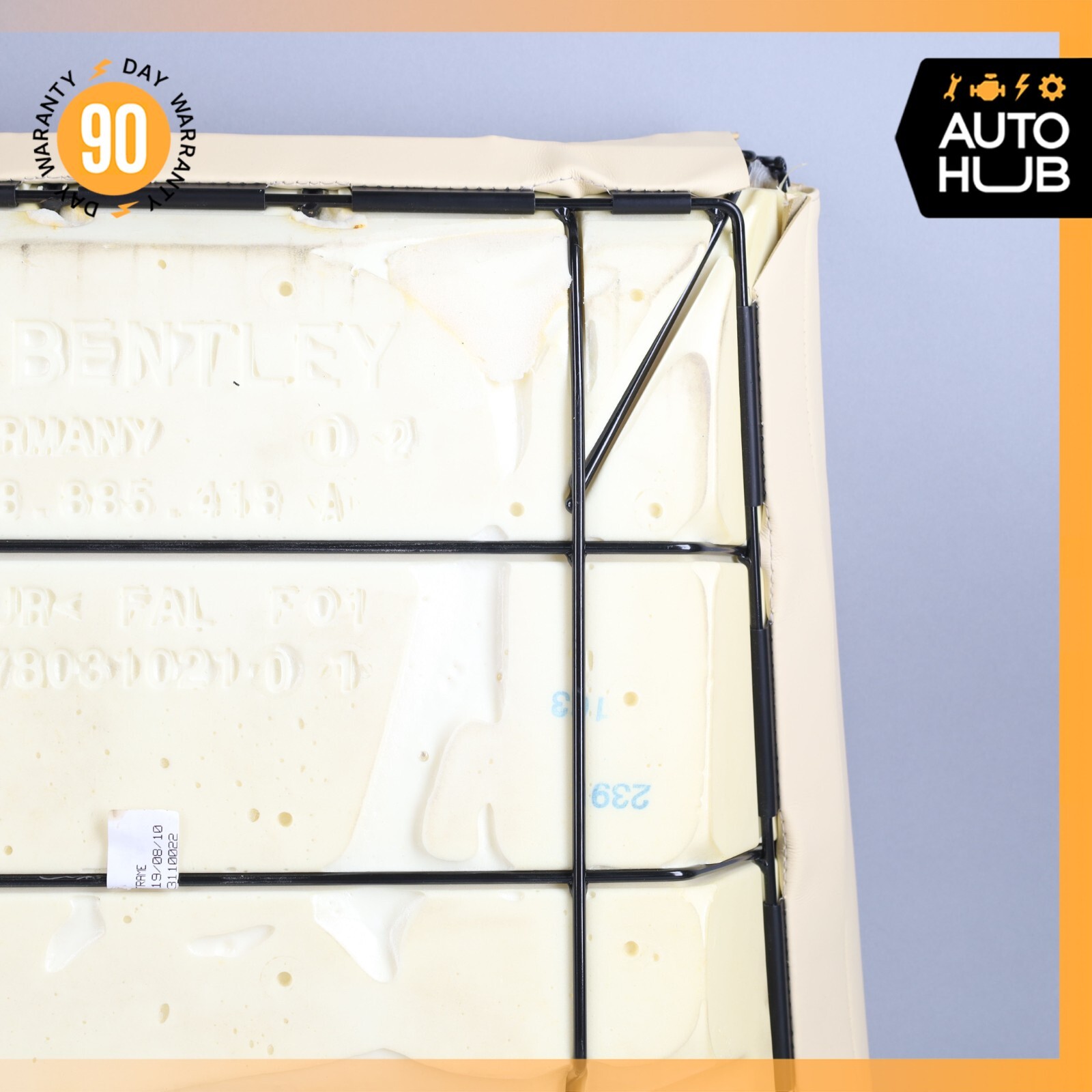 12-15 Bentley Continental GT Rear Right Side Bottom Lower Seat Cushion Beige OEM