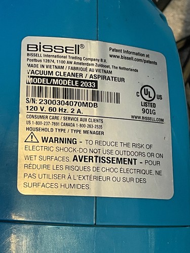 Bissell Feather Weight Electric Model # 2033 Hand Held Vacuum Only - No stick - Picture 5 of 7