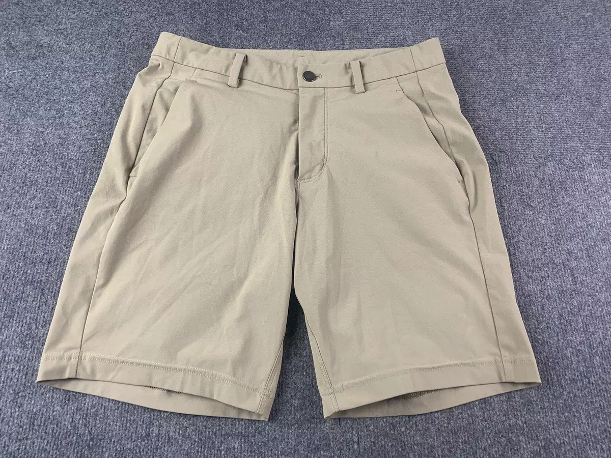 LULULEMON Commission Classic Fit Mens Chino Shorts Size 32 Khaki