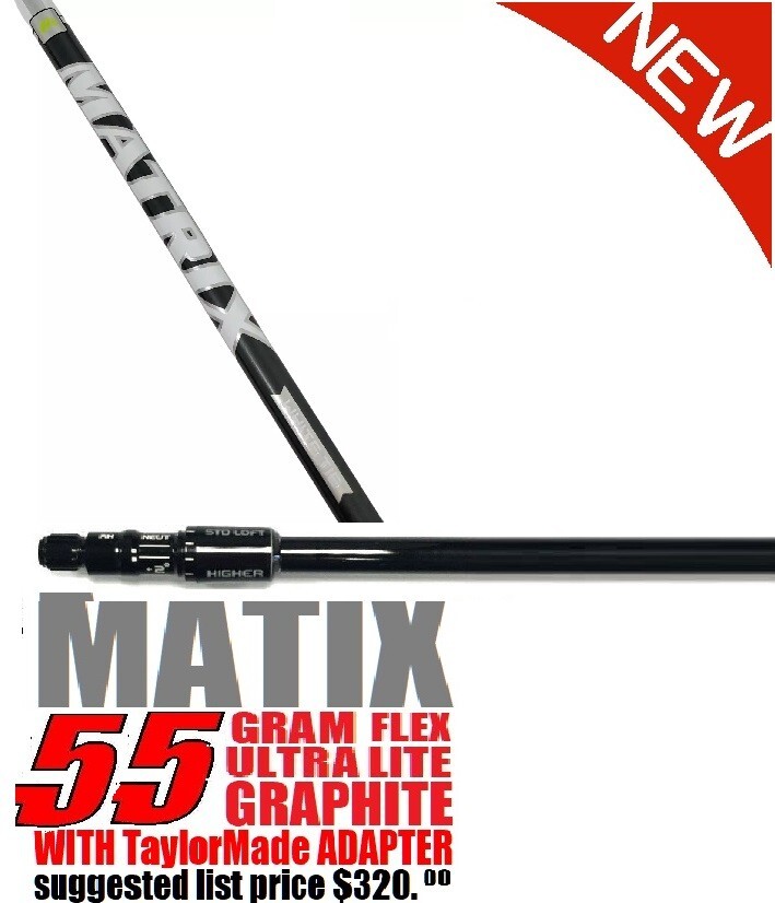 MATRIX WHITE TIE シャフト 55 S　TaylorMade Matrix White Tie 55 Regular Shaft w/TaylorMade Stealth II