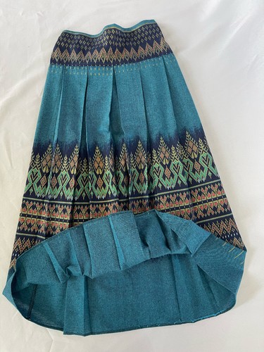 Women Thai Native Long Skit Cotton Thai Printed Pleats Multi-Color Free Size - Picture 88 of 186