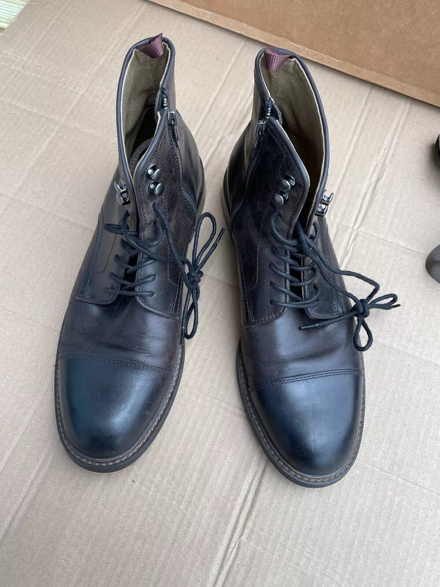 ASTON GREY Collection Biressa Leather Lace Up Cap Toe Ankle Boots
