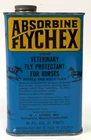 Vintage Absorbine Flychex Can Horse Fly Protectant Oil Farm Racing Tin Blue 16oz