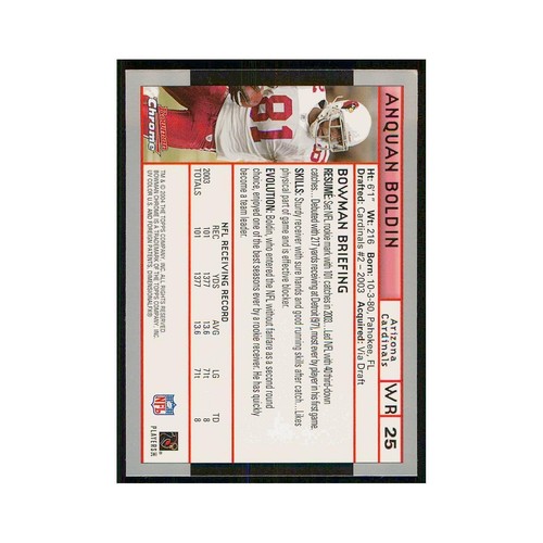 2004 Bowman Chrome Anquan Boldin Cardinals #25 - Picture 2 of 3