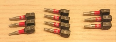 Schrauberbits Milwaukee Torx Shockwave mit Loch 10 Stück - Torx 7 - 8 - 9
