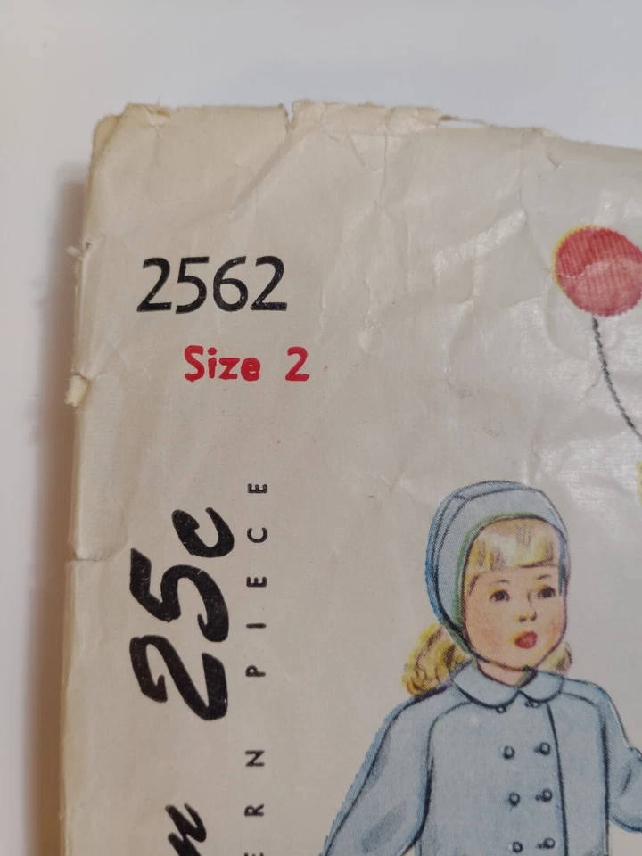 Jacket Hat Bib Overalls Girls Boys 2 2T Simplicity 2562 Sewing Pattern Cut VTG - Image 2 of 4
