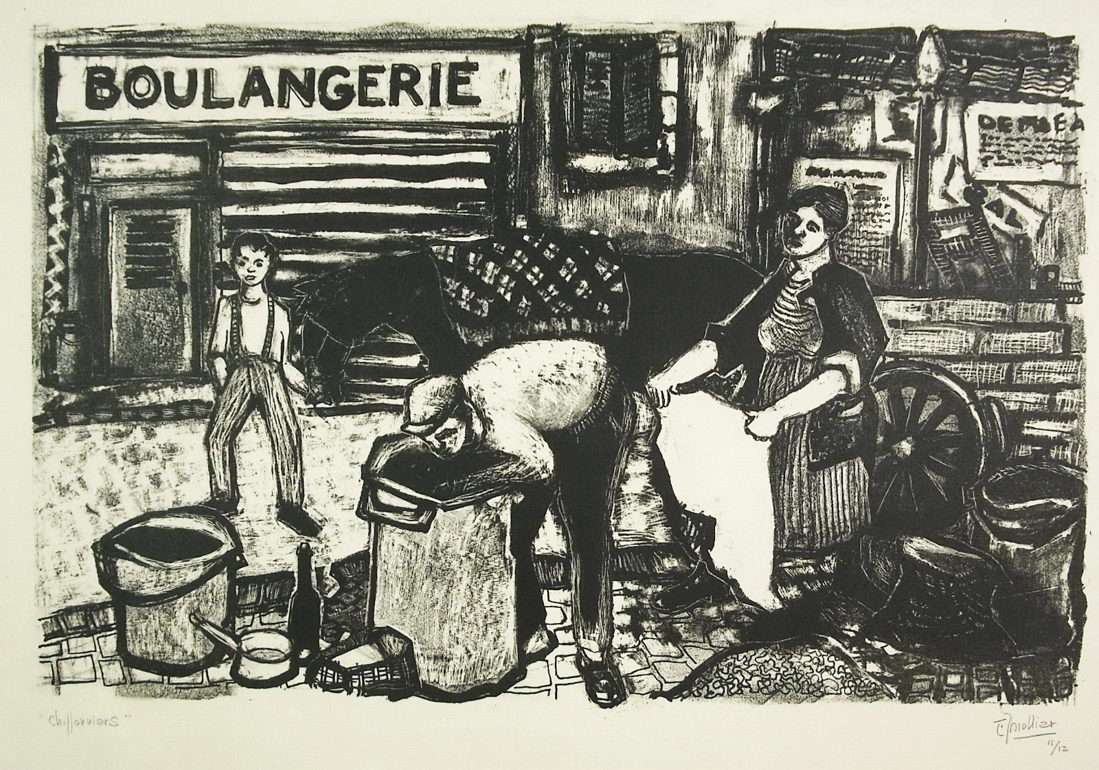 Details zu Choffonniers & Bäckerei Bakery Gravur Holz c1980 66 CM Kunstblatt Originell Billiges neustes Produkt