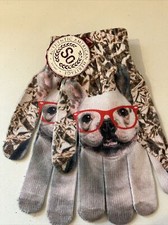 NWT SO Gloves Happy Puppy Photo Real Touch Glove