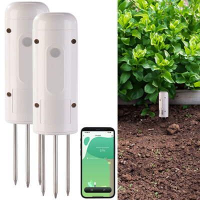 2er-Set smarte ZigBee-Boden-Feuchtigkeits- & Temperatursensoren