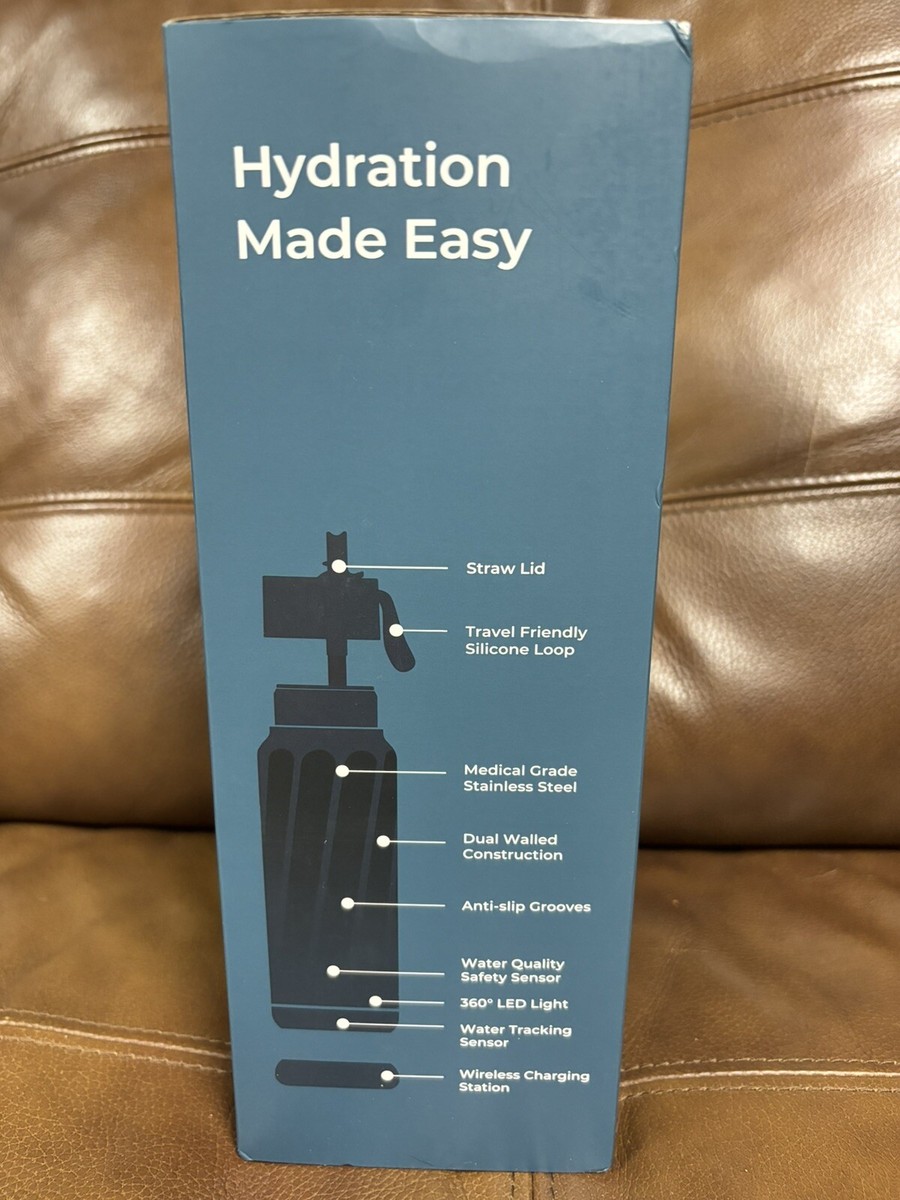 Gourde Intelligente WaterH Tracker D'eau Bleu Magnétique - 530 Ml, Rappel Et Analyseur, Neuf