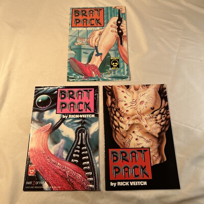 Brat Pack 1 - 3 King Hell Comics Rick Veitch Tundra Publishing. RARE HTF