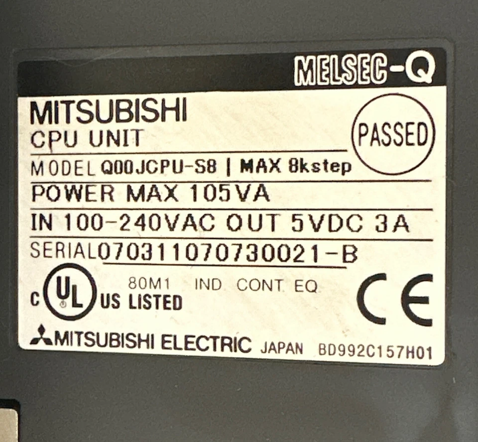 seminuevo - Unidad de CPU Mitsubishi Q00JCPU-S8 con chasis de 8 ranuras || ENVÍO RÁPIDO🇺🇸 Foto 3 de 4