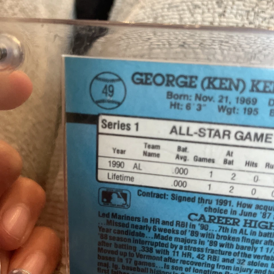 Donruss 1991 - La raya separada All-Stars es multicolor #49 Ken Griffey Jr Foto 3 de 3