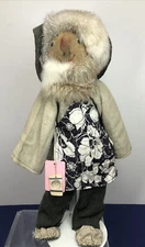 15” Vintage Soft Sculpture Cloth Dolls Hand painted Henneberg Berentesgaden #O