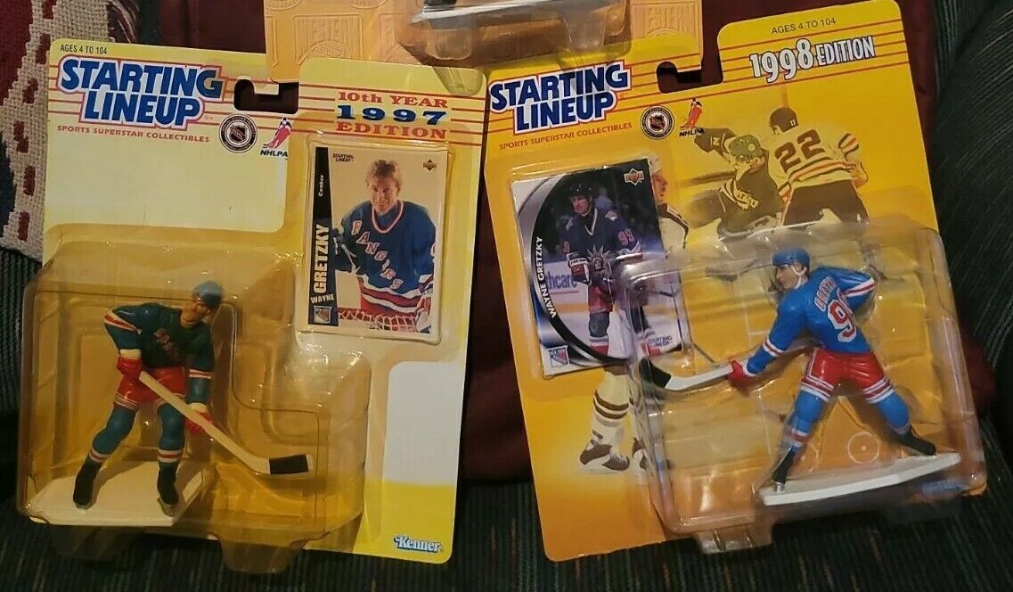 LOT OF (2) 1997 & 1998 KENNER STARTING LINEUP NHL WAYNE GRETZKY RANGERS