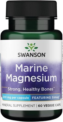 Swanson Simag Marine Magnesium 200 Milligrams Elemental 200 Milligrams 60 Veg...