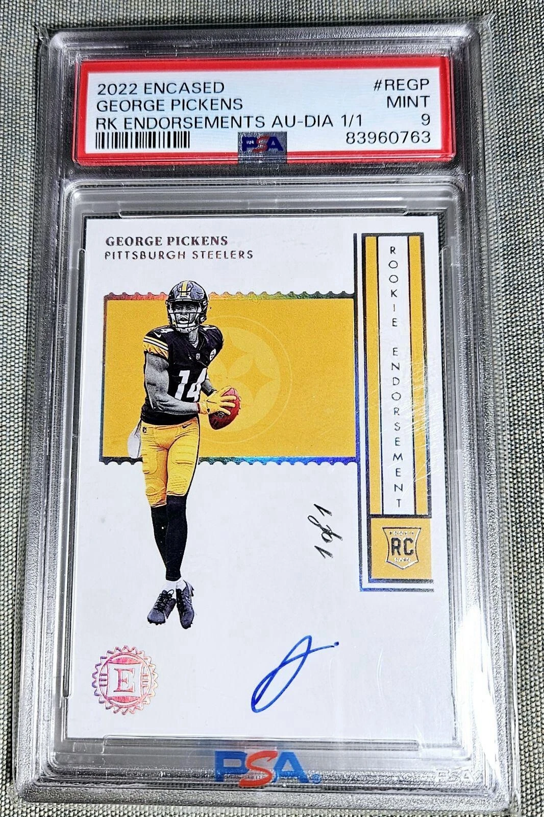 George Pickens Panini Encased Rookie Endorsements Autographs #REGP Diamond 1/1