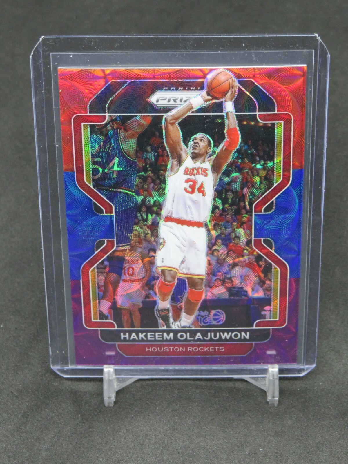 2021-22 PANINI PRIZM CHOICE HAKEEM OLAJUWON RED BLUE PURPLE /15 ROCKETS DD6