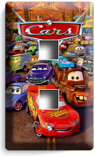 AUTOS 3 LIGHTNING MCQUEEN MATER INTERRUTTORE LUCE USCITA PIASTRA PARETE BAMBINI ARREDAMENTO CAMERA DA LETTO - Foto 10 di 30