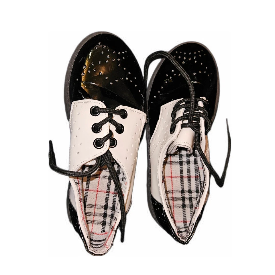 男孩女孩经典系带牛津鞋乐福鞋 32 码 US 1 — 第 4/4 张图片